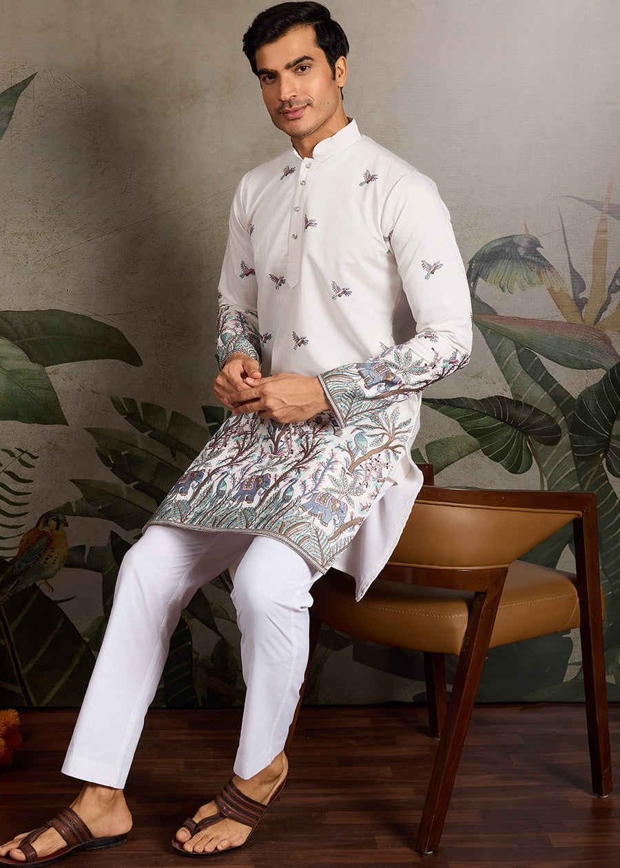 Complete Men's Kurta Pant Set - Perfect For Weddings, Eid And Special Occasions USA