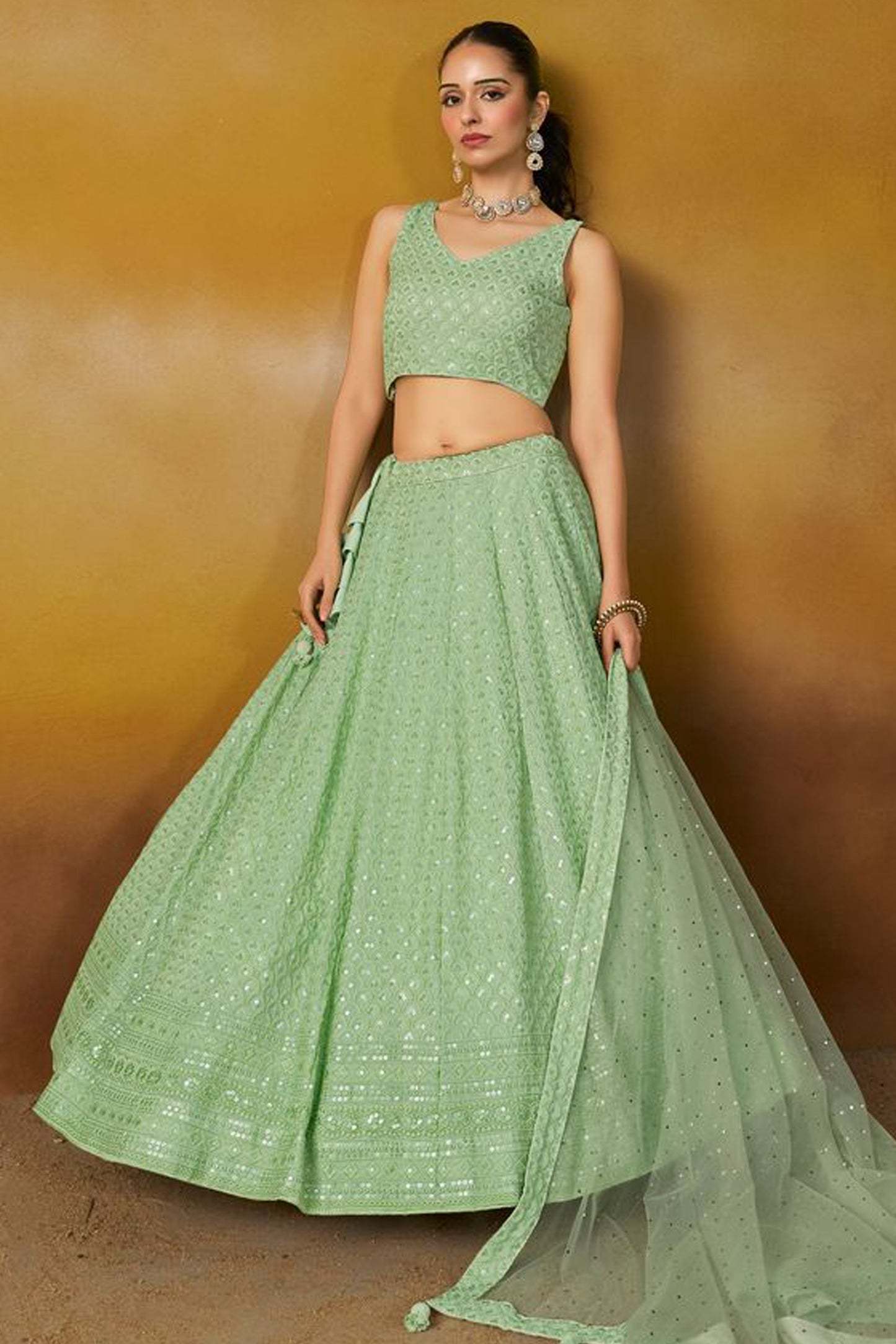 Traditional Indian Pakistani Lehenga Choli Set For Reception Party - Seyuri USA
