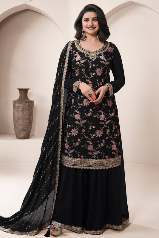 Black Salwar Kameez Palazzo Suit For Weddings
