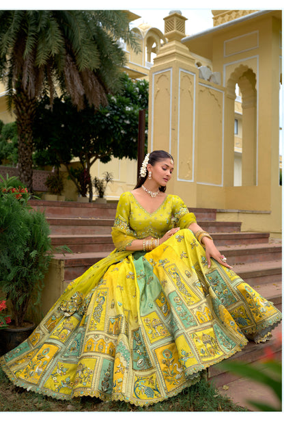 Pakistani Designer Lehenga Choli With Stone And Mirror Work For Wedding Reception