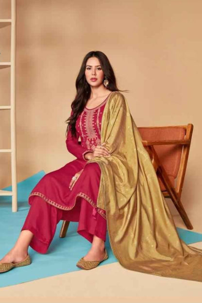 Premium Pink Color Salwar Kameez Suit With Dupatta For Religious Ceremonies And Special Occasions