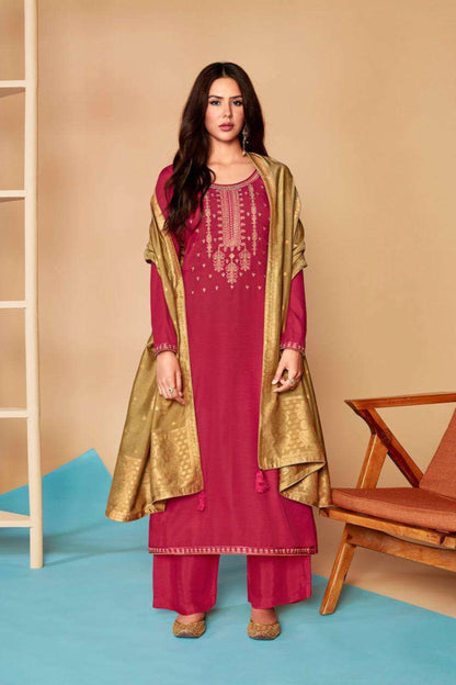 Premium Pink Color Salwar Kameez Suit With Dupatta For Religious Ceremonies And Special Occasions