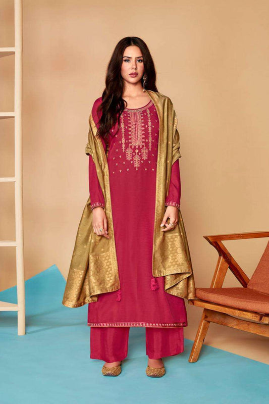 Premium Pink Color Salwar Kameez Suit With Dupatta For Religious Ceremonies And Special Occasions