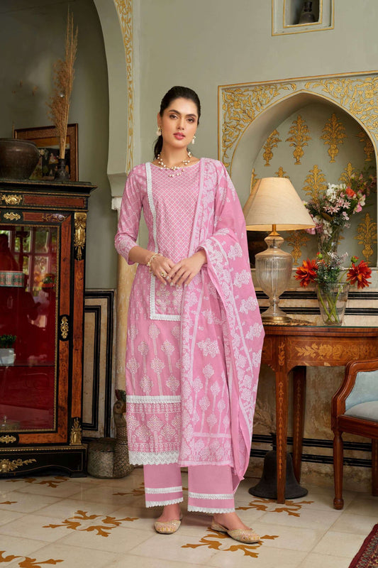 Summer Special Cotton Wear Salwar Kameez Plazzo Pant Suit With Dupatta