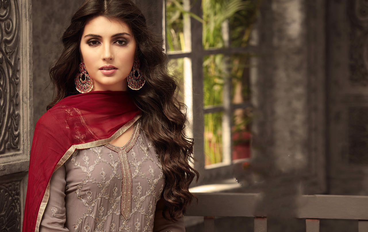 Color Heavy Embroidered Wear Palazzo Kameez with Dupatta