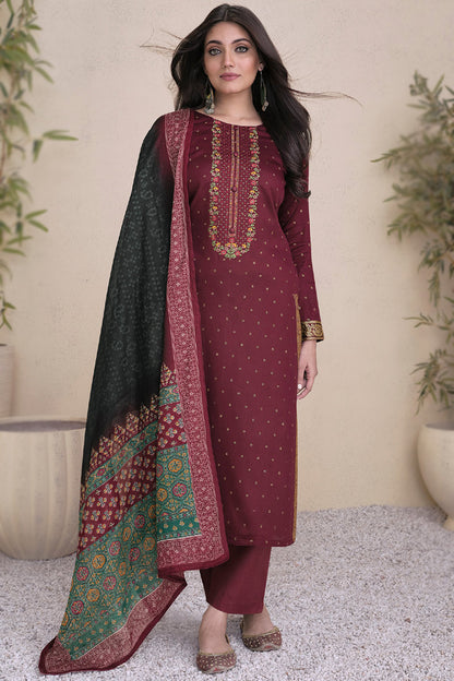 Indian Stylish Pure Cotton Fabric With Embroidery Work Salwar Kameez Pant Suit