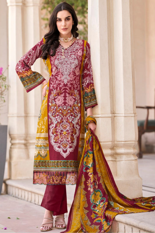 Attractive Designer Mal Mal Print Readymade Salwar Kameez Pant Suit