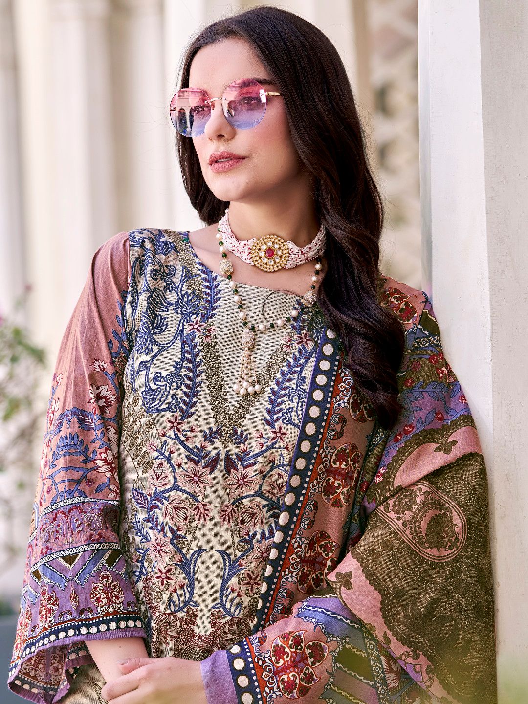 Beautiful Designer Embroidery Work Salwar Kameez Plazzo Suit