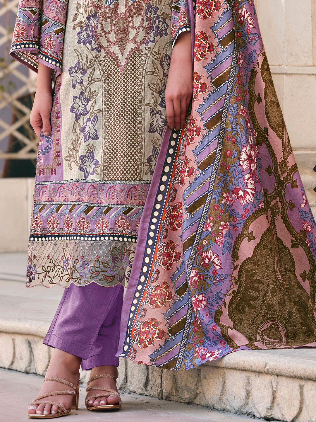 Beautiful Designer Embroidery Work Salwar Kameez Plazzo Suit