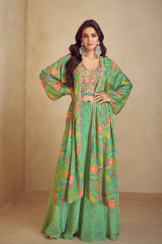 Stylish Shrug Style Plazzo Suit – Festive & Occasion Wear for Women