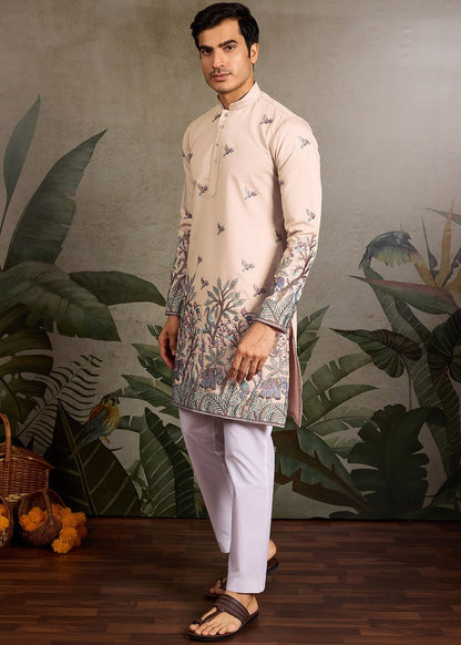 Cotton men's kurta showcasing Indian kurta clothing details