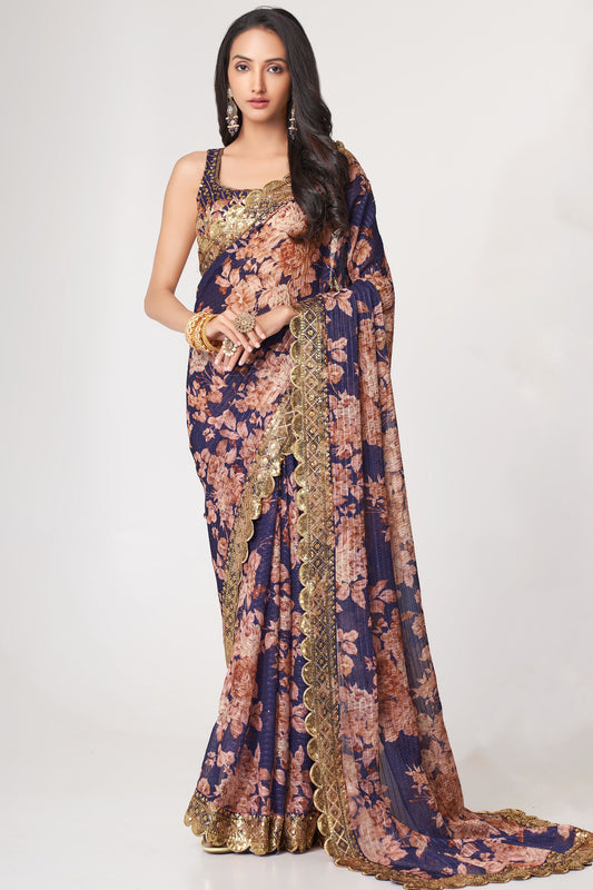 Purple Saree radiates royalty and grace – made for grand celebrations and stylish evenings.
