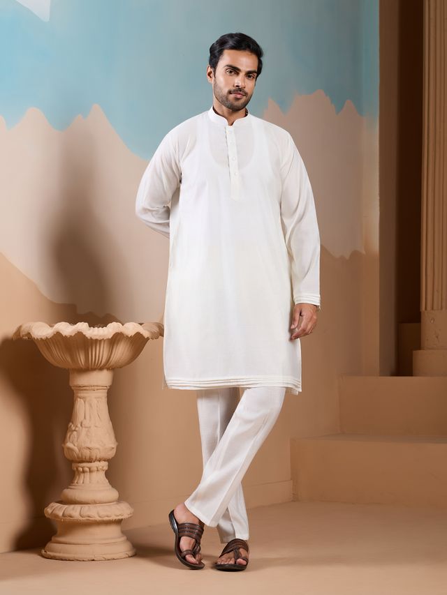 Kurta Premium White Kurta Pajama Dress
