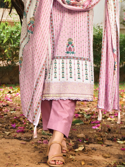 Gorgeous Light Pink Designer Plus Size Salwar Kameez Suit With Cotton Dupatta