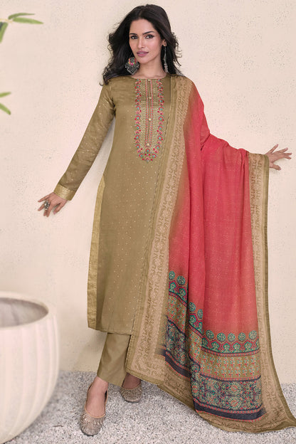 Summer Wear Cotton & Embroidery Work Salwar Kameez Suit With Lawn Fabric Dupatta