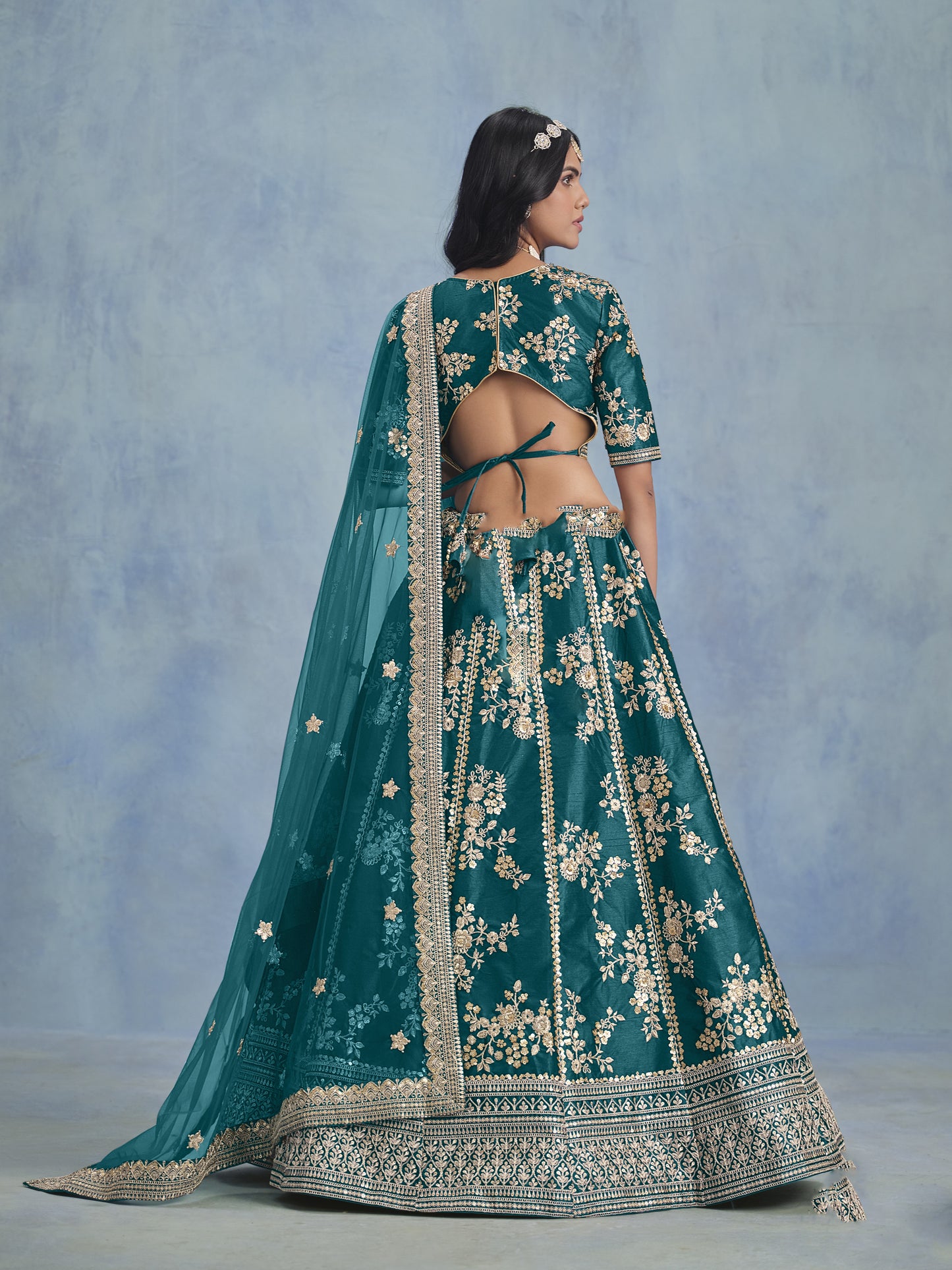 Blue Plazzo for Navratri – Cool and classy, great for dancing through the night.

