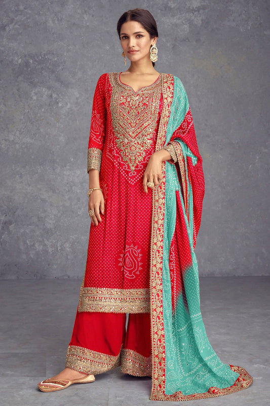 Wedding-Reception Special Ready To Wear Plazzo Dress With Dupatta