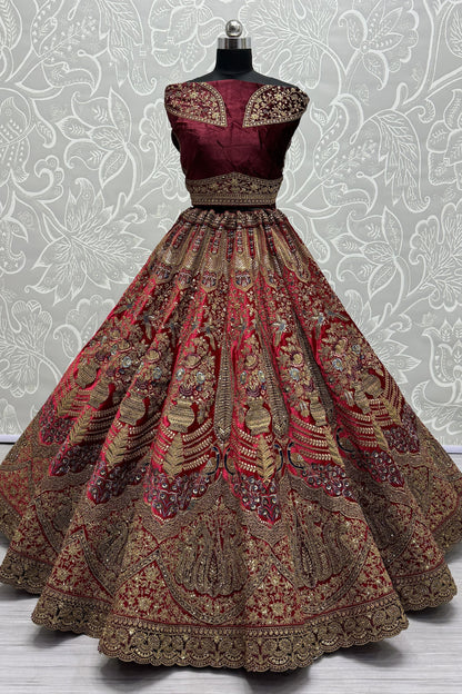 peach Lehenga speaks tradition and bold beauty – perfect for weddings, bridal wear, and grand celebrations.