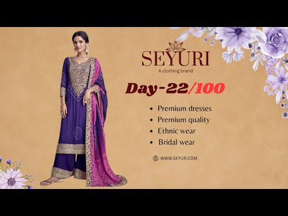 Royal Purple Color Heavy Embroidery Worked Salwar Kameez Plazzo Suits