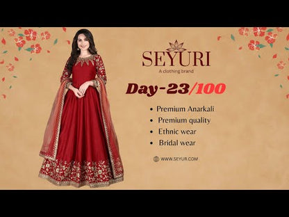 Heavy Embroidery Worked Beautiful  Anarkali Gown With Net Dupatta