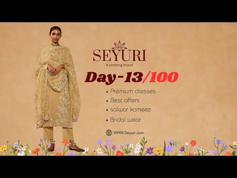 Golden Thread Embroidery and Sequin Work Detail on Salwar Kameez - Handcrafted Ethnic Wear