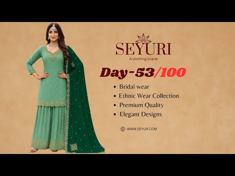 Indian Ethnic Heavy Embroidery Work Salwar Kameez Palazzo Suit
