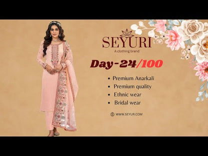 Pink Georgette Salwar Suit with Organza Dupatta Ready to Wear Style