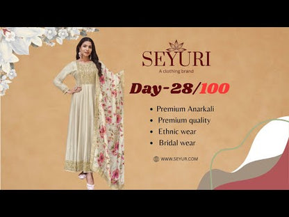 Off White Anarkali Gown with Dupatta - Ready to Wear Indian Designer Party Dress | Embroidered Wedding Gown for Women | Ethnic Festive Wear for Diwali, Eid & Receptions USA