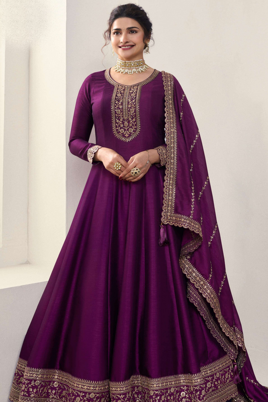 Women's Wedding Function Party Wear Full Long Stylish Anarkali Dupatta Gown Dresses