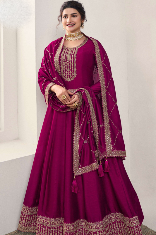 Bollywood Style Reception Function Party Wear Stitched Long Anarkali Dupatta Gown