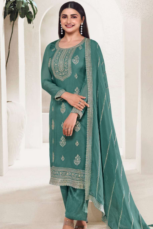 Pakistani Indian Embroidery Worked Stylish Dupatta With Salwar Kameez Dress For Women's