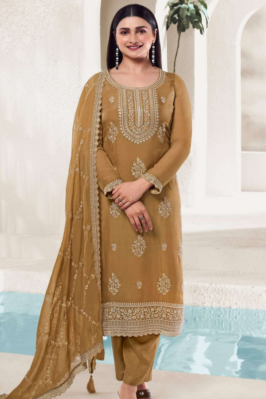 Wedding Reception Function Party Wear Salwar Kameez Thread Organza Dupatta Dresses