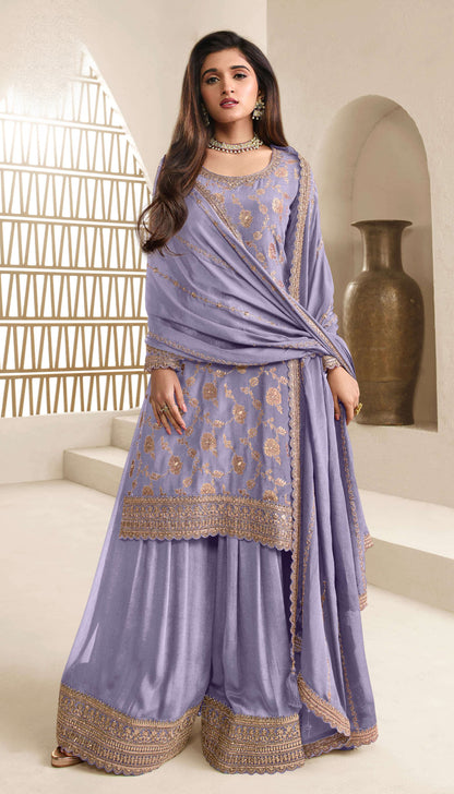 Beautiful Lavender Color Stitched Stylish Women's Wear Salwar Kameez Dupatta Suit