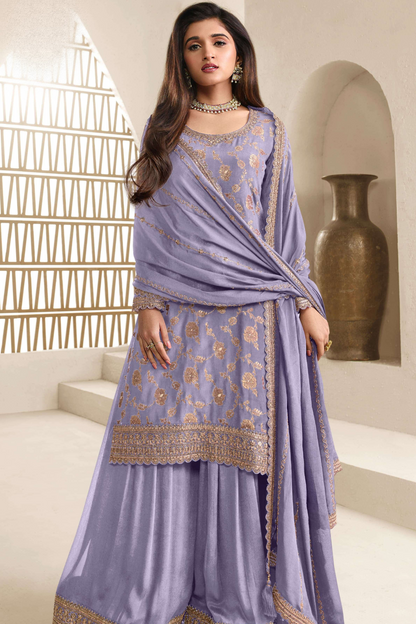 Beautiful Lavender Color Stitched Stylish Women's Wear Salwar Kameez Dupatta Suit