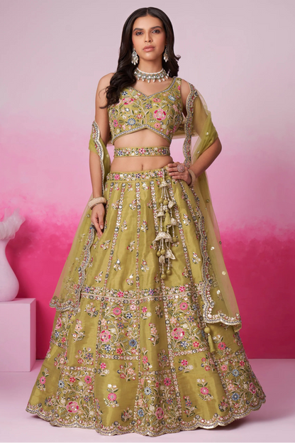 Heavy Embroidery Worked Stylish Lehengha Choli With Heavy Dupatta Suit.