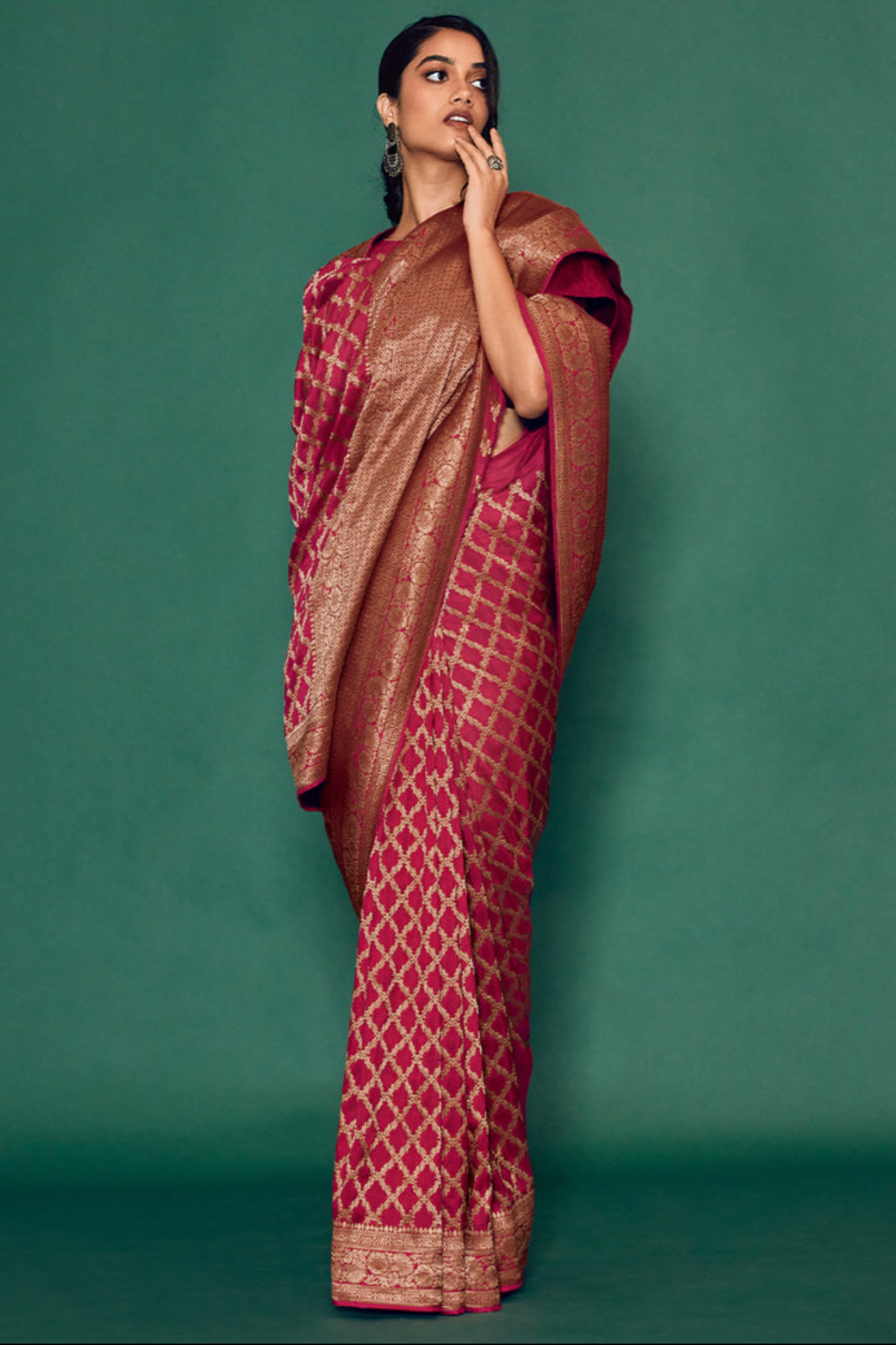 Sari Examples Indian Style Pink Designer Viscose Silk Fabric Fancy Saree With Embroi ...